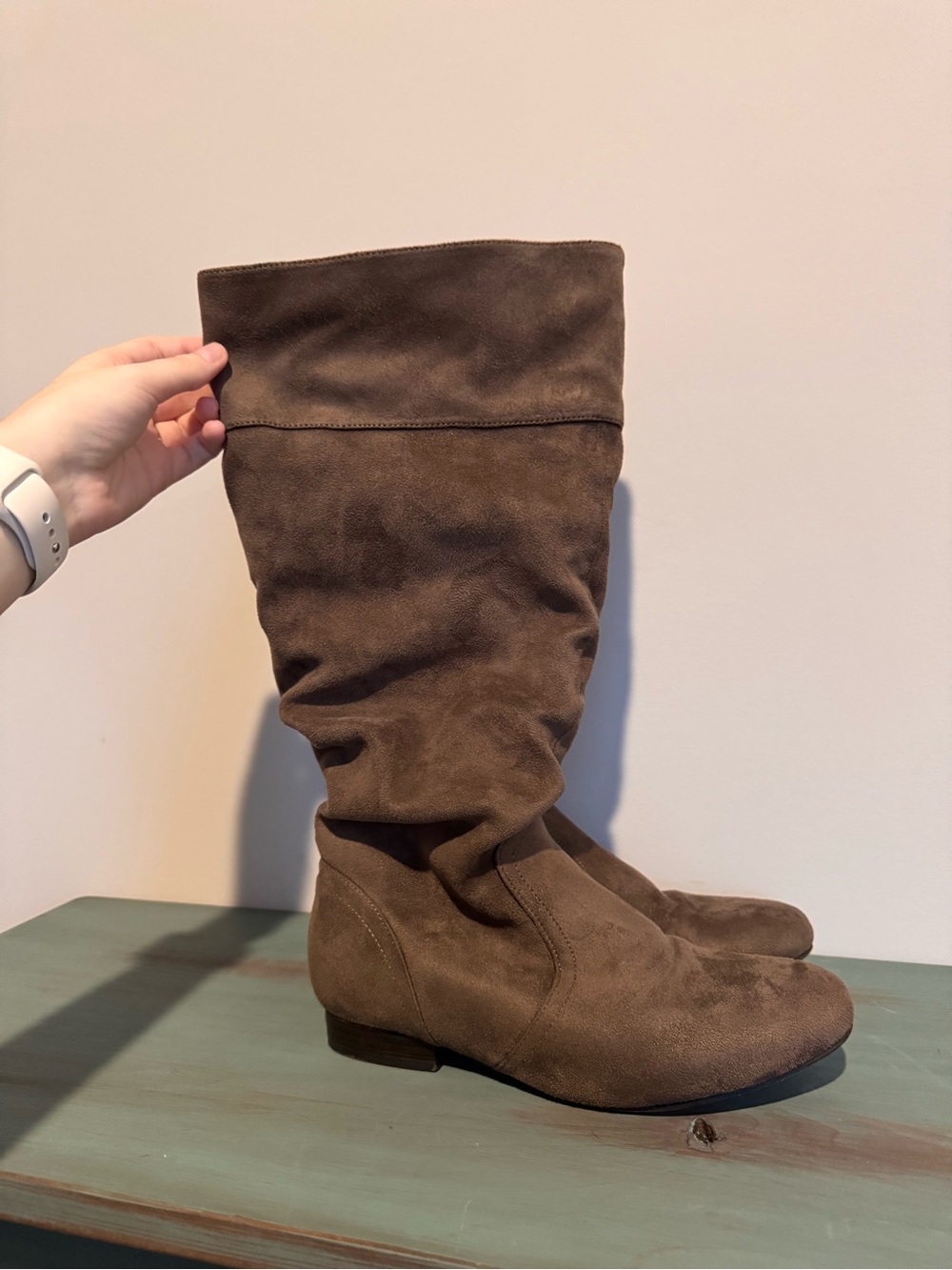 Dream Pairs Brown Suede Over-the-Knee Slouch Boots